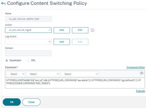 cs-policy for the authentication vServer