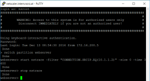 nstrace in an admin partition